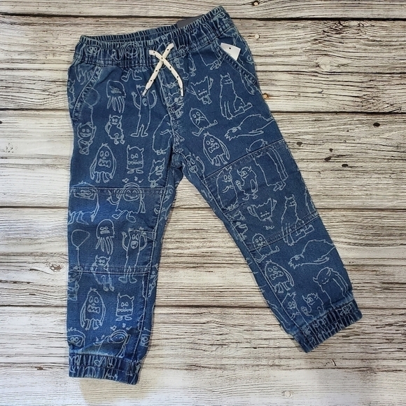 GAP Monster Print Denim Joggers NWT - Picture 7 of 7